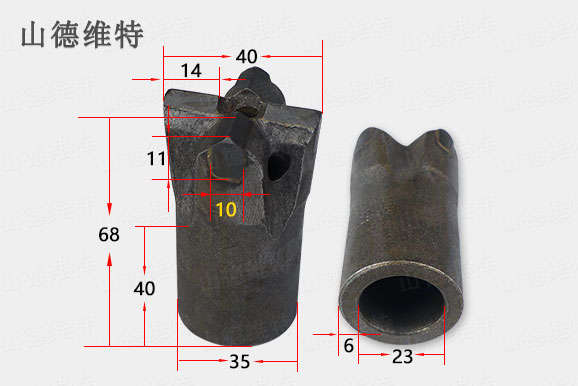 Φ40风钻钻头十字钎头图片